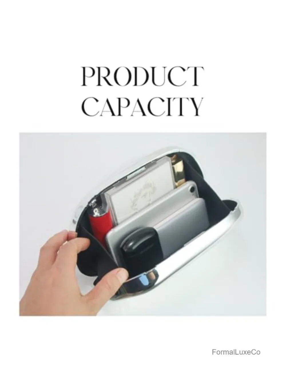 Acrylic Clutch Purse Women Trendy Metal Handle Evening Bag Wedding Party Formal